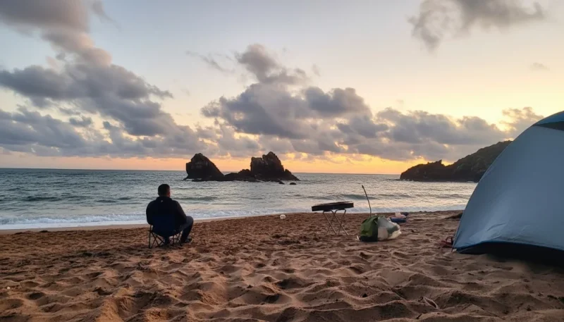 Akcakese plaji kamp ve mangal