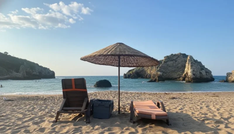 Akcakese plaji sezlong semsiye ucretleri