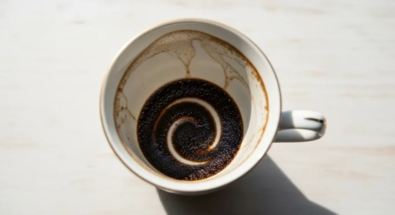 Turkish coffee sludge grounds for fortune telling