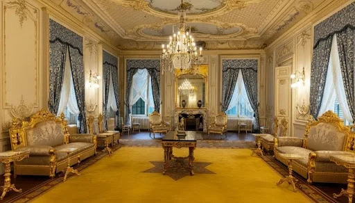 Yildiz palace grand salon interior blue gold