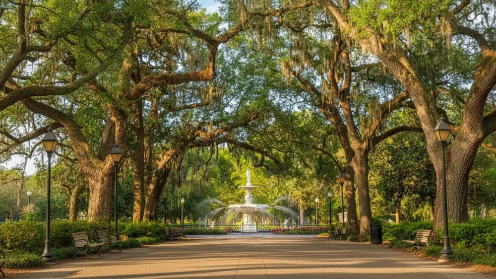 Forsyth park savannah forest path