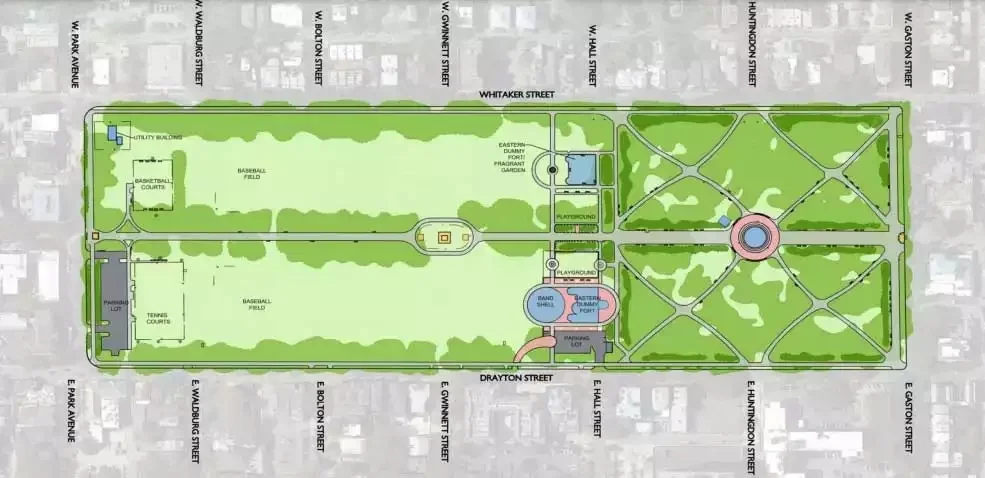 Forsyth park savannah map