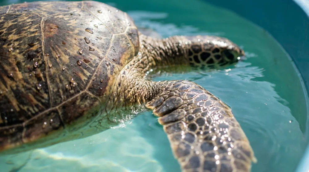 Georgia sea turtle center feeding