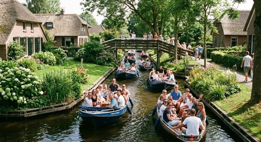 Giethoorn canal one way traffic rule