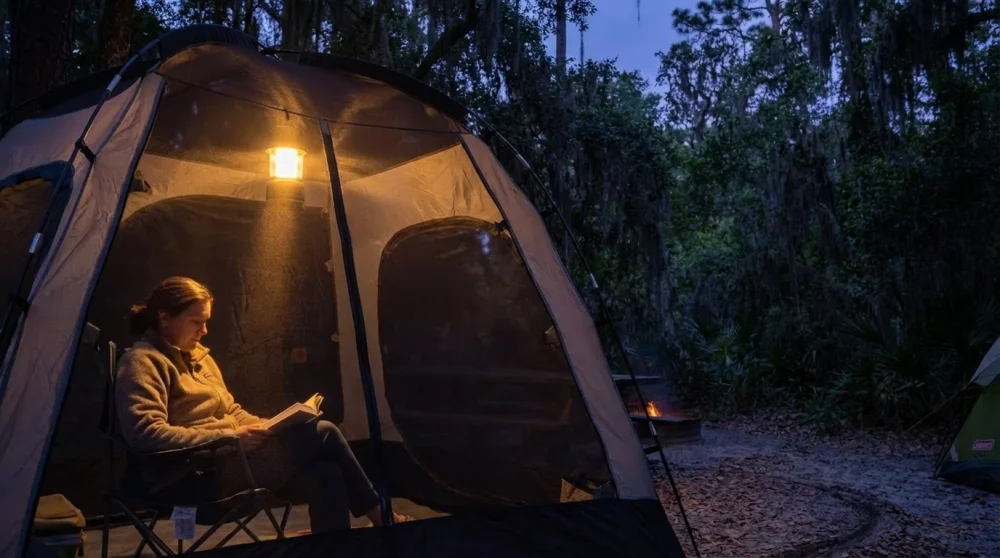 Jekyll island campground tent camping area