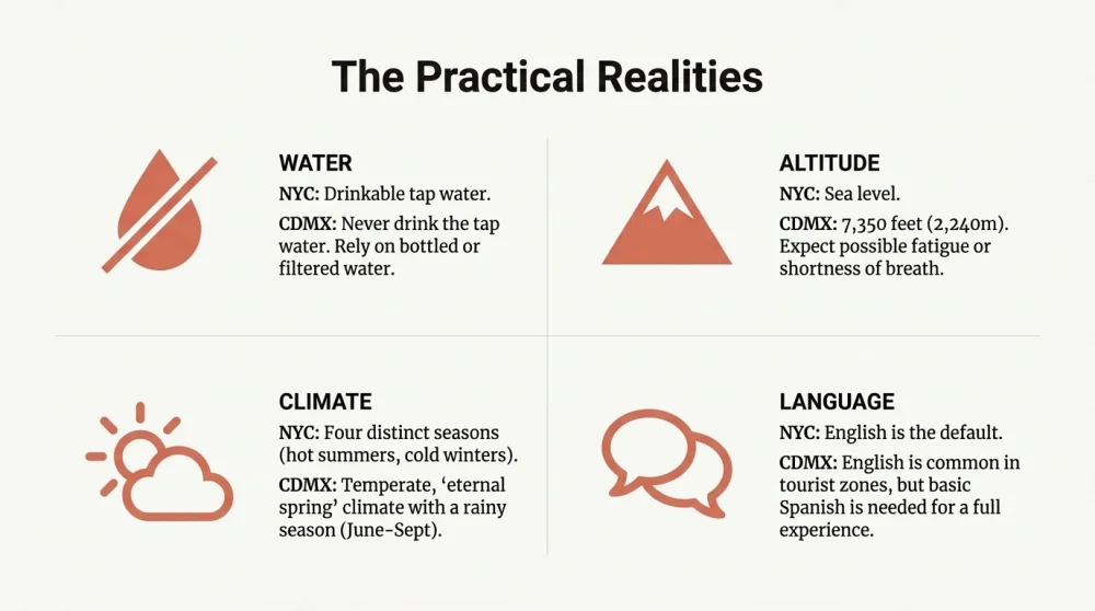 Mexico city vs nyc population size diagram