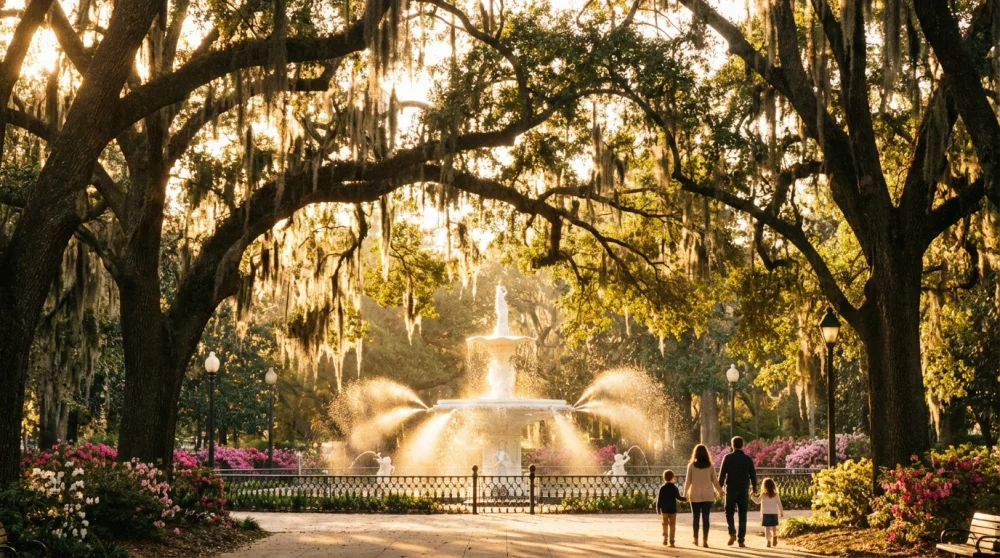 Savannah with kids forsyth park