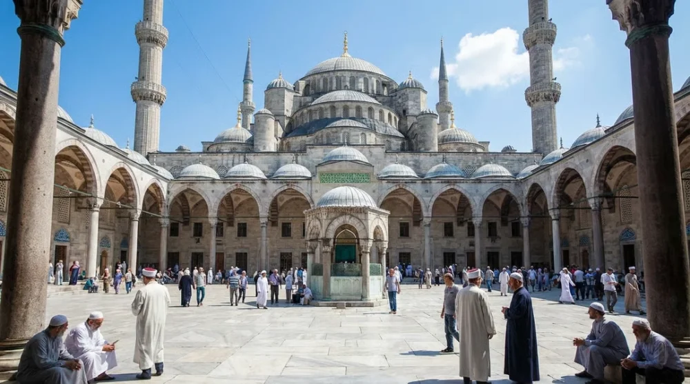 Friday prayer blue mosque istanbul