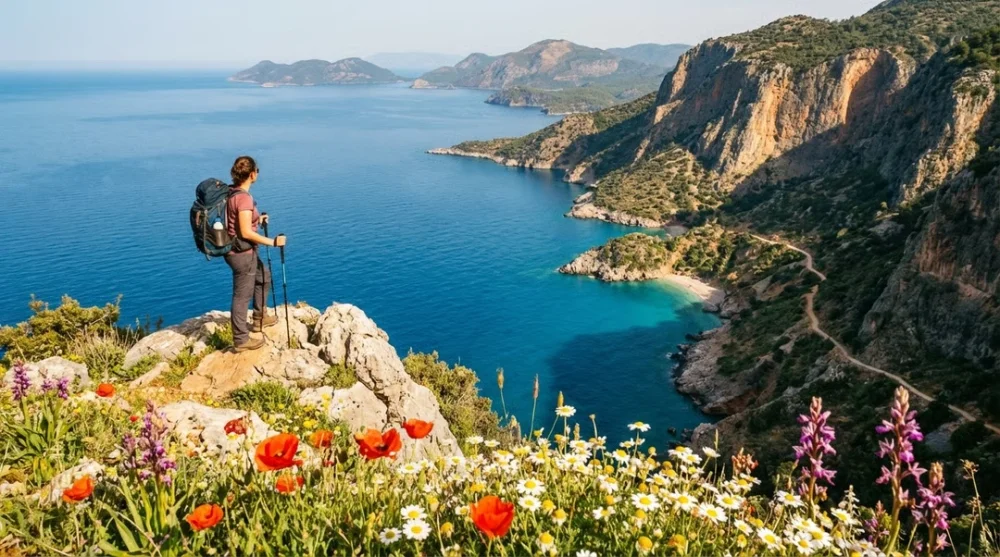 Lycian way hiking trail spring