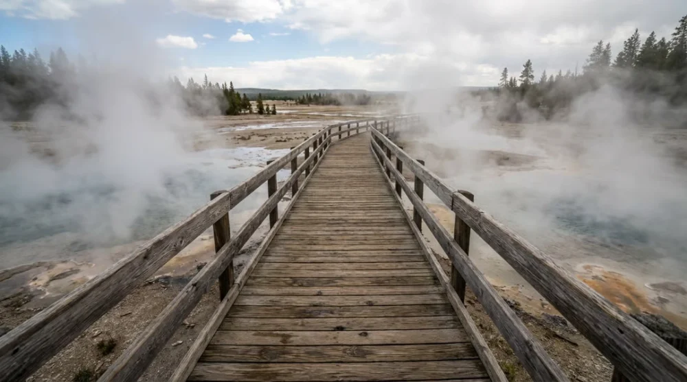 Norris geyser basin trail