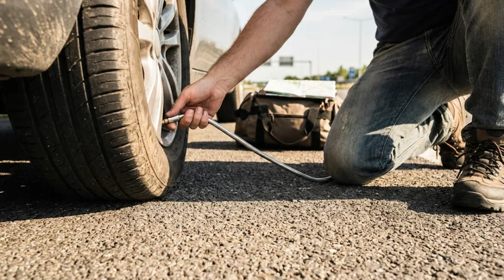 Road trip planning tire pressure safety check