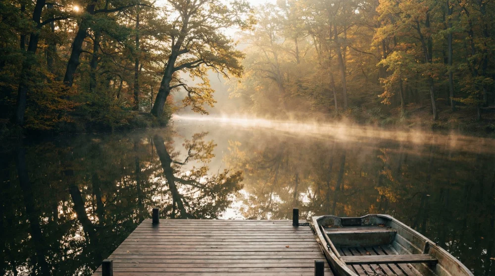 Danamandıra Tabiat Parkı g&ouml;l&uuml; ve &ccedil;evresindeki meşe ağa&ccedil;ları