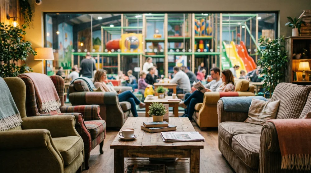 KidZania ebeveyn dinlenme salonu ve kahve keyfi