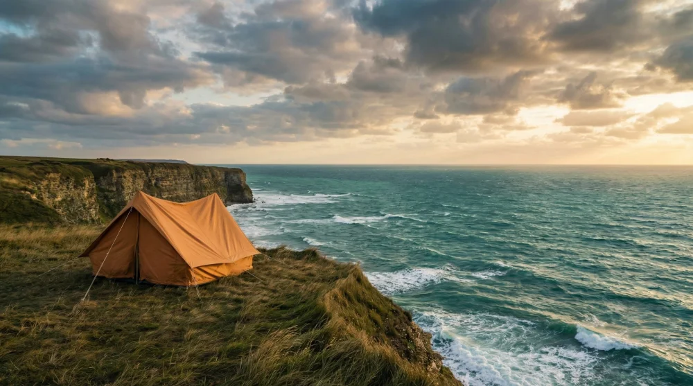 Ağva Kilimli Koyu kayalıkları üzerinde deniz manzaralı çadır alanı
