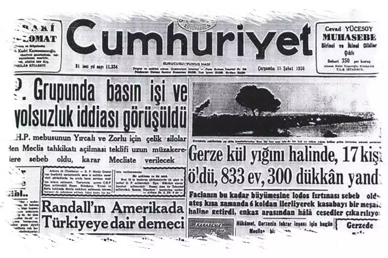 Sinop Gerze Yangin Evleri Cumhuriyet Gazetesi