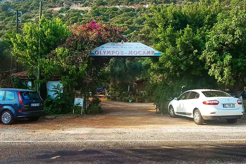 Antalya Kas Olympos Camping Girisi