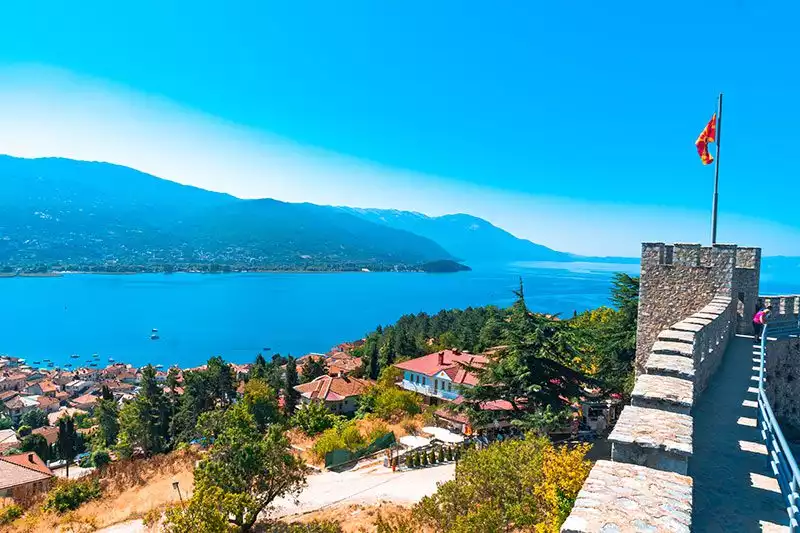 Makedonya Ohrid Car Samuel Kalesi Manzarasi Fotograflari