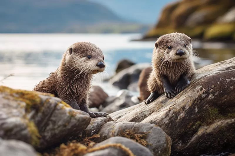 Playful Otters Isle Of Skye Scotland